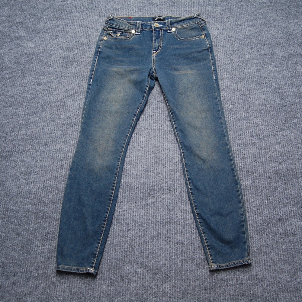 True Religion Jennie Curvy Skinny Jeans Womens 29 Blue Wash Mid Rise Stretch